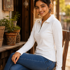 Short  Zippered Shirt White
