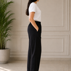 Black Striped Casual Wear Pajama  Soft & Stylish