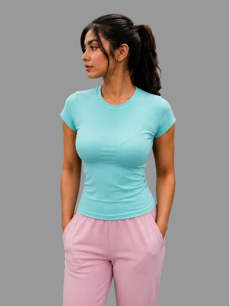 ShapeFit Women's Workout T-Shirt Aqua