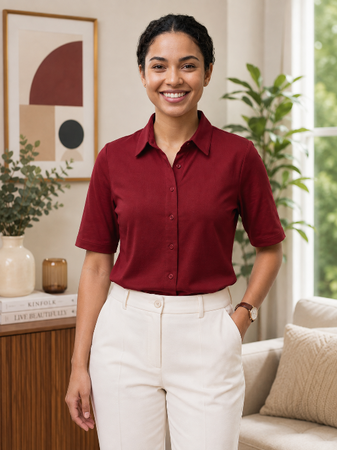 Knitted Shirt Burgundy