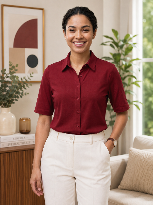 Knitted Shirt Burgundy