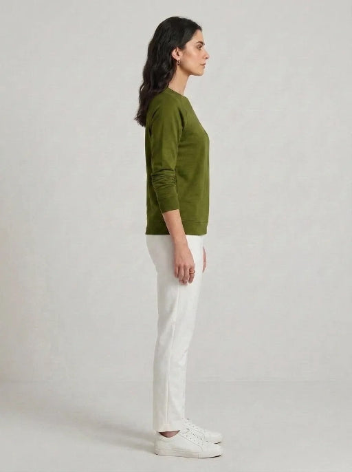 T- Shirt Round Neck Elbow Sleeve Olive