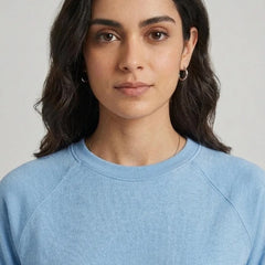T- Shirt Round Neck Elbow Sleeve  Aqua