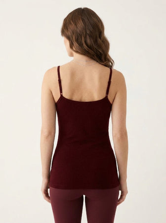 Long Feather Soft Camisole Burgundy