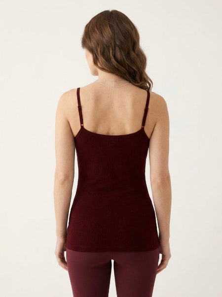 Long Feather Soft Camisole Burgundy