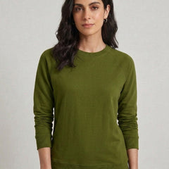 T- Shirt Round Neck Elbow Sleeve Olive