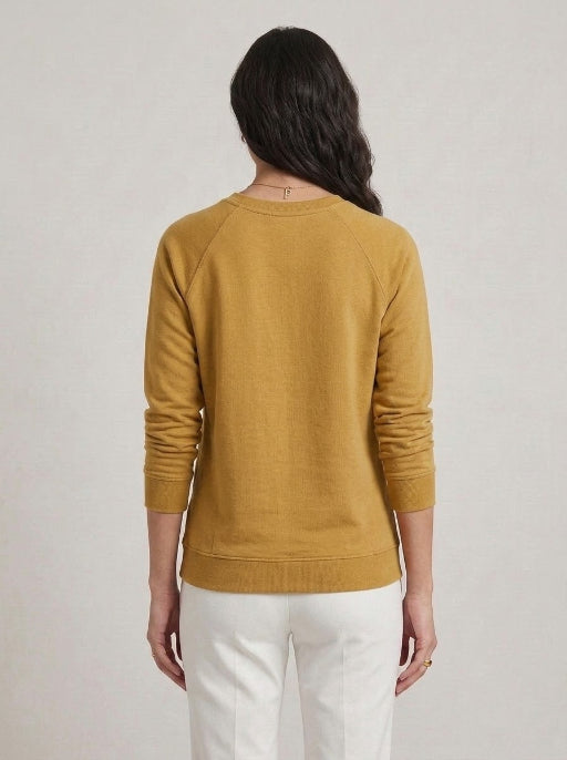 T- Shirt Round Neck Elbow Sleeve Beige