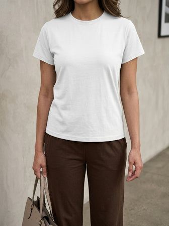 T- Shirt Round Neck Short Sleeve White