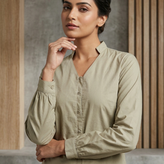 Over Dyed  Shirt  Light Olive