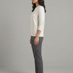 T- Shirt Round Neck Elbow Sleeve White