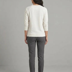 T- Shirt Round Neck Elbow Sleeve White