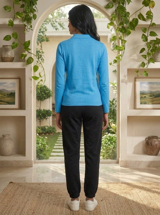 Short  Zippered Shirt Aqua