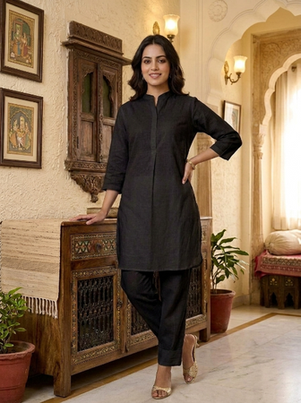 Masti Mood Coord Set with Color Band Black