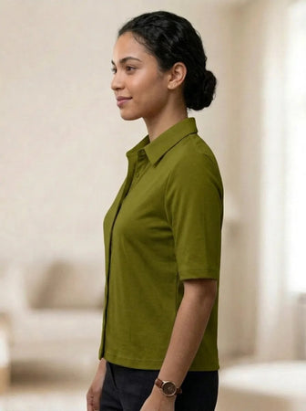 Knitted Shirt Olive