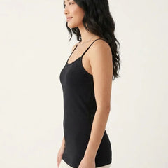 Long Feather Soft Camisole Black
