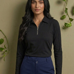 Short  Zippered Shirt Black