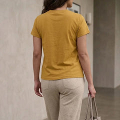 T- Shirt Round Neck Short Sleeve Beige