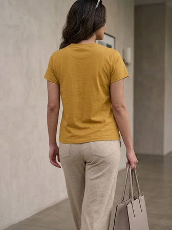 T- Shirt Round Neck Short Sleeve Beige