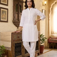 Masti Mood Coord Set with Color Band White