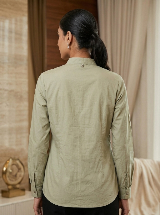 Over Dyed  Shirt  Light Olive
