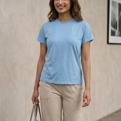 T- Shirt Round Neck Short Sleeve Aqua