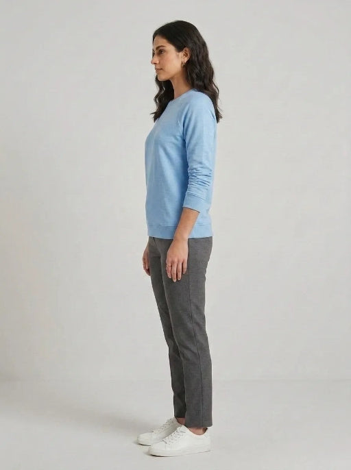 T- Shirt Round Neck Elbow Sleeve  Aqua