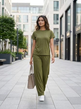 Easy Day Co-ord Set in Olive
