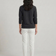 T- Shirt Round Neck Elbow Sleeve Black