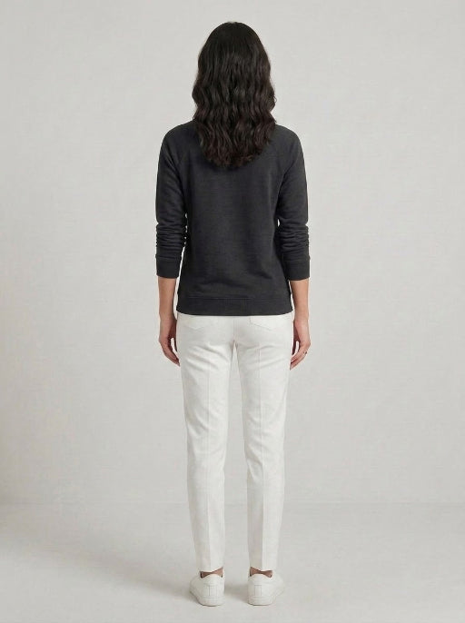 T- Shirt Round Neck Elbow Sleeve Black