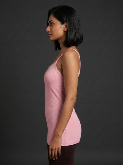 Long Feather Soft Camisole Pink