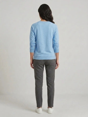 T- Shirt Round Neck Elbow Sleeve  Aqua