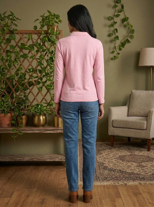 Short  Zippered Shirt Pink