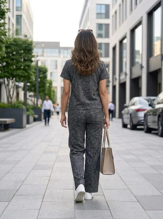 Easy Day Co-ord Set in Grey Melange