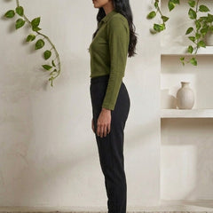 Short  Zippered Shirt Olive