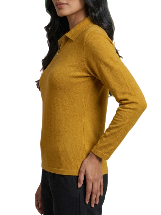 Short  Zippered Shirt Beige