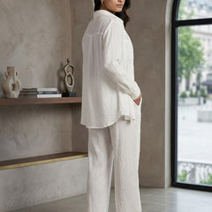 Elegant White Textured Co-Ord Set for Women
