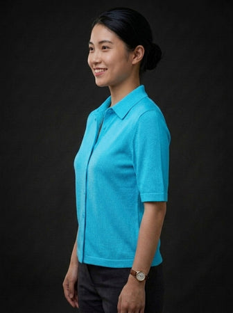 Knitted Shirt Aqua