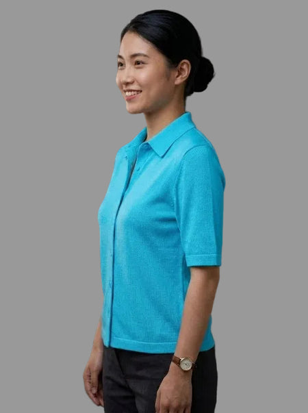 Knitted Shirt Aqua