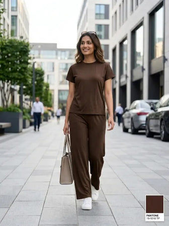 Easy Day Co-ord Set in  Choco
