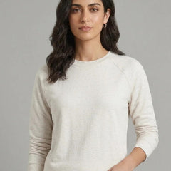 T- Shirt Round Neck Elbow Sleeve White