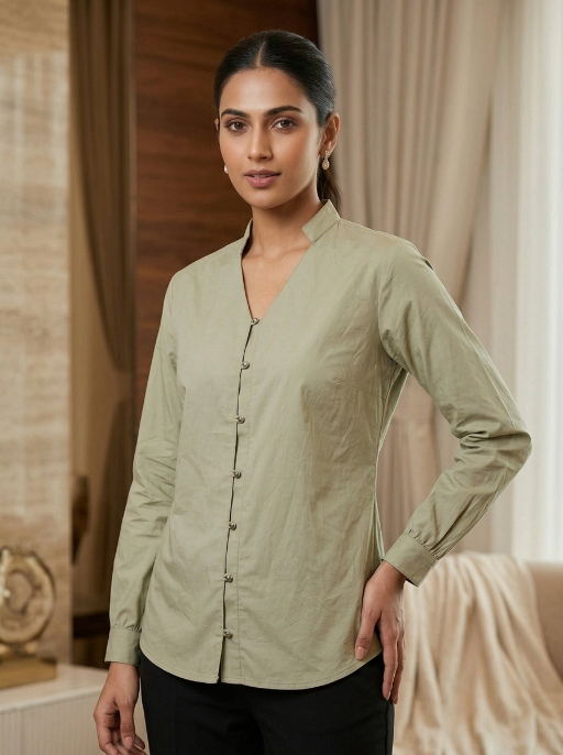 Over Dyed  Shirt  Light Olive