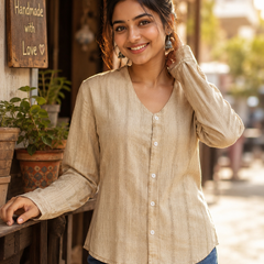 Over Dyed Shirt V neck F/S