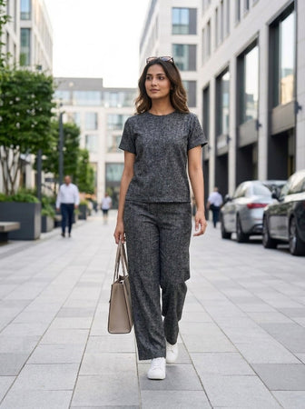Easy Day Co-ord Set in Grey Melange