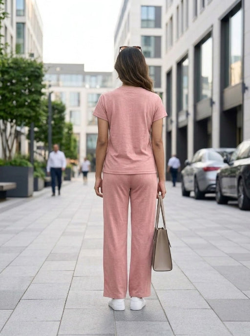 Easy Day Co-ord Set in Rosy Pink