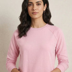 T- Shirt Round Neck Elbow Sleeve Pink