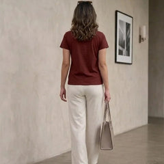 T- Shirt Round Neck Short Sleeve Burgundy