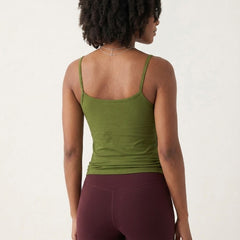 Long Feather Soft Camisole Olive