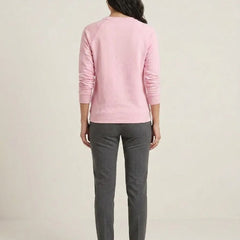 T- Shirt Round Neck Elbow Sleeve Pink