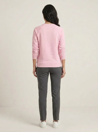 T- Shirt Round Neck Elbow Sleeve Pink