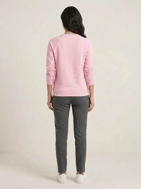 T-Shirt Round Neck Elbow Sleeve Pink